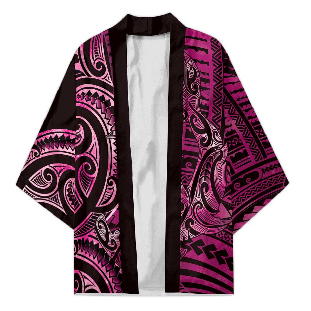 New Zealand Hammerhead Shark Kimono Maori Haehae Mangopare Pink - Aussie Hoodie