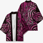 New Zealand Hammerhead Shark Kimono Maori Haehae Mangopare Pink - Aussie Hoodie
