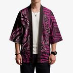 New Zealand Hammerhead Shark Kimono Maori Haehae Mangopare Pink - Aussie Hoodie