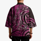 New Zealand Hammerhead Shark Kimono Maori Haehae Mangopare Pink - Aussie Hoodie