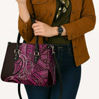 New Zealand Hammerhead Shark Leather Bag Maori Haehae Mangopare Pink - Aussie Hoodie
