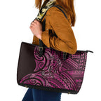 New Zealand Hammerhead Shark Leather Tote Bag Maori Haehae Mangopare Pink - Aussie Hoodie