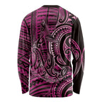New Zealand Hammerhead Shark Long Sleeve Shirt Maori Haehae Mangopare Pink - Aussie Hoodie