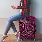 New Zealand Hammerhead Shark Luggage Cover Maori Haehae Mangopare Pink - Aussie Hoodie
