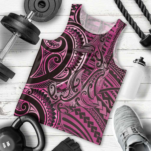 New Zealand Hammerhead Shark Men Tank Top Maori Haehae Mangopare Pink - Aussie Hoodie