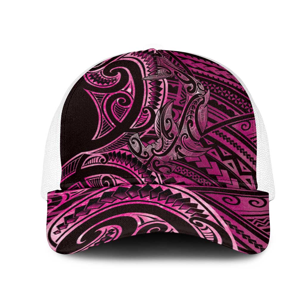 New Zealand Hammerhead Shark Mesh Trucker Cap Maori Haehae Mangopare Pink - Aussie Hoodie