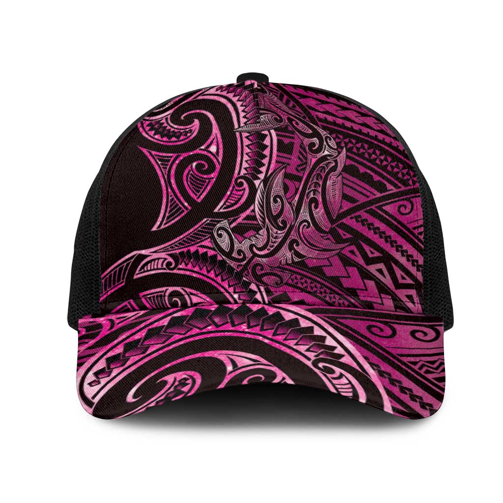 New Zealand Hammerhead Shark Mesh Trucker Cap Maori Haehae Mangopare Pink - Aussie Hoodie