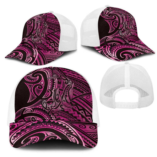 New Zealand Hammerhead Shark Mesh Trucker Cap Maori Haehae Mangopare Pink - Aussie Hoodie