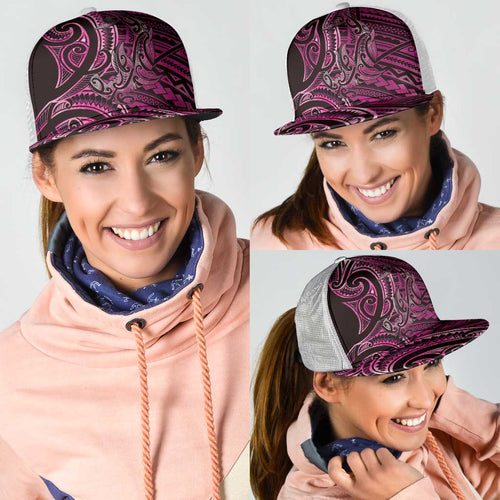 New Zealand Hammerhead Shark Mesh Trucker Cap Maori Haehae Mangopare Pink - Aussie Hoodie