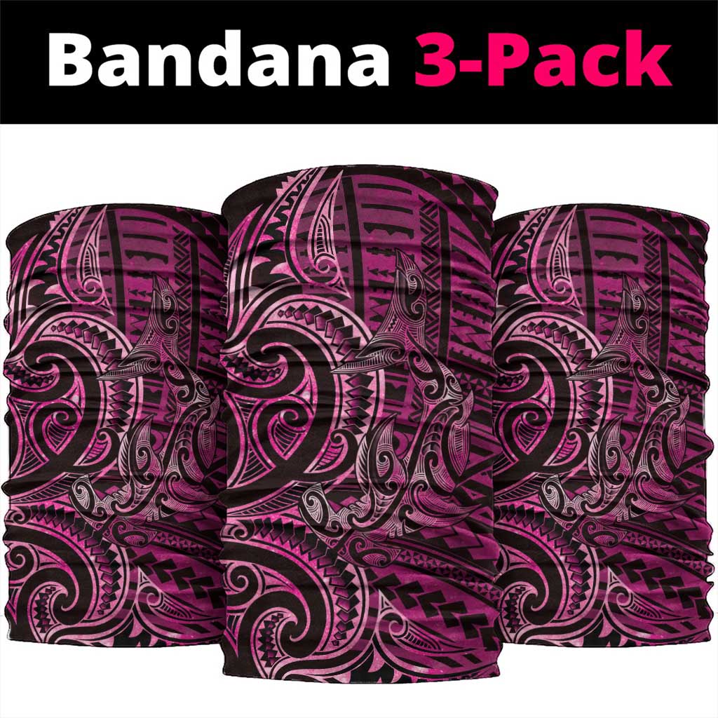 New Zealand Hammerhead Shark Neck Gaiter Maori Haehae Mangopare Pink - Aussie Hoodie