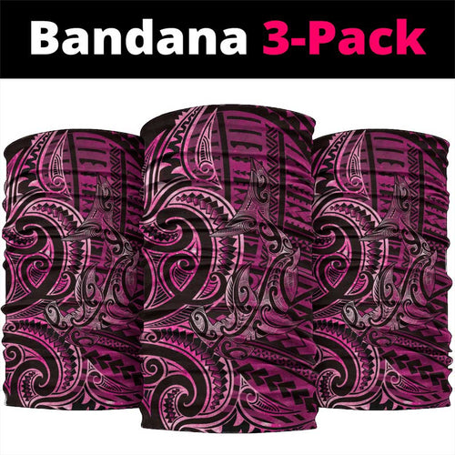 New Zealand Hammerhead Shark Neck Gaiter Maori Haehae Mangopare Pink - Aussie Hoodie