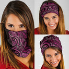 New Zealand Hammerhead Shark Neck Gaiter Maori Haehae Mangopare Pink - Aussie Hoodie