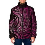 New Zealand Hammerhead Shark Padded Jacket Maori Haehae Mangopare Pink - Aussie Hoodie