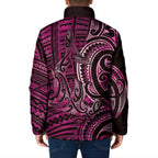 New Zealand Hammerhead Shark Padded Jacket Maori Haehae Mangopare Pink - Aussie Hoodie