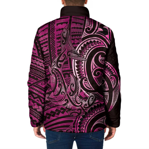 New Zealand Hammerhead Shark Padded Jacket Maori Haehae Mangopare Pink - Aussie Hoodie