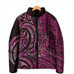New Zealand Hammerhead Shark Padded Jacket Maori Haehae Mangopare Pink - Aussie Hoodie