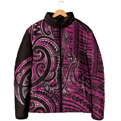 New Zealand Hammerhead Shark Padded Jacket Maori Haehae Mangopare Pink - Aussie Hoodie