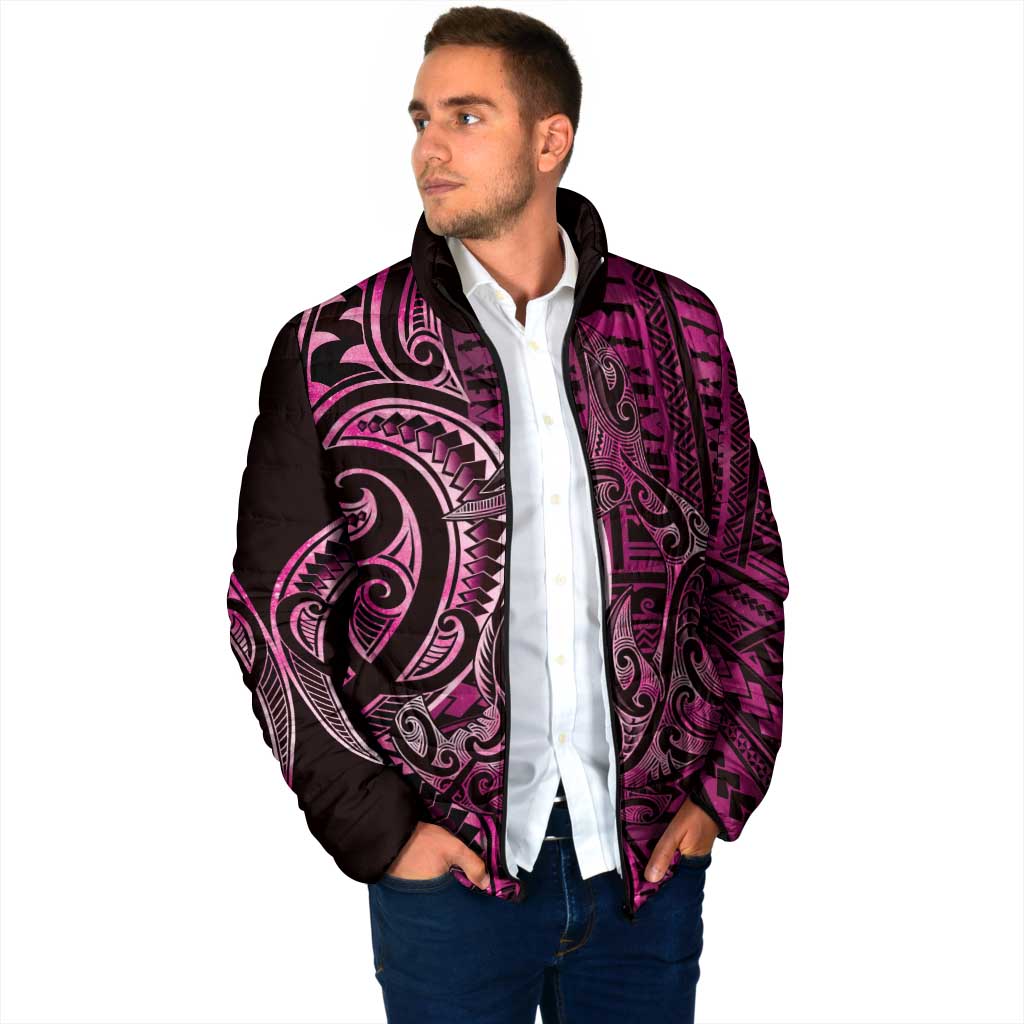 New Zealand Hammerhead Shark Padded Jacket Maori Haehae Mangopare Pink - Aussie Hoodie
