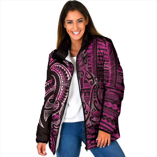 New Zealand Hammerhead Shark Padded Jacket Maori Haehae Mangopare Pink - Aussie Hoodie