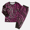 New Zealand Hammerhead Shark Christmas Pajama Set Maori Haehae Mangopare Pink - Aussie Hoodie