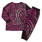 New Zealand Hammerhead Shark Christmas Pajama Set Maori Haehae Mangopare Pink - Aussie Hoodie