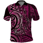 New Zealand Hammerhead Shark Polo Shirt Maori Haehae Mangopare Pink - Aussie Hoodie