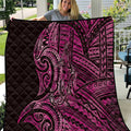 New Zealand Hammerhead Shark Quilt Maori Haehae Mangopare Pink - Aussie Hoodie