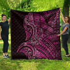 New Zealand Hammerhead Shark Quilt Maori Haehae Mangopare Pink - Aussie Hoodie