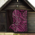 New Zealand Hammerhead Shark Quilt Maori Haehae Mangopare Pink - Aussie Hoodie