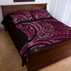 New Zealand Hammerhead Shark Quilt Bed Set Maori Haehae Mangopare Pink - Aussie Hoodie