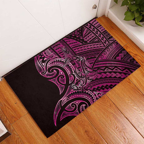 New Zealand Hammerhead Shark Rubber Doormat Maori Haehae Mangopare Pink - Aussie Hoodie