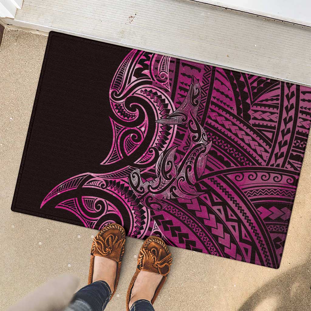 New Zealand Hammerhead Shark Rubber Doormat Maori Haehae Mangopare Pink - Aussie Hoodie