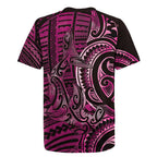 New Zealand Hammerhead Shark Rugby Jersey Maori Haehae Mangopare Pink - Aussie Hoodie