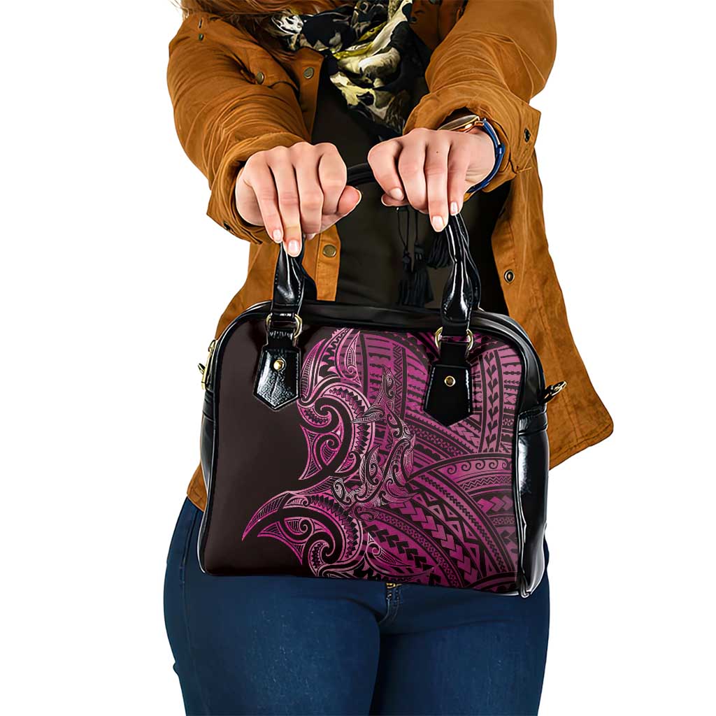 New Zealand Hammerhead Shark Shoulder Handbag Maori Haehae Mangopare Pink - Aussie Hoodie