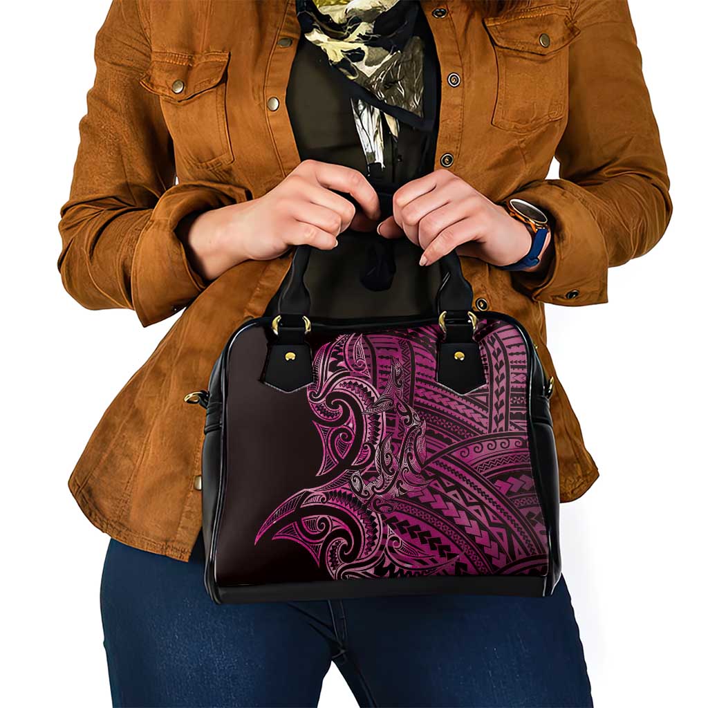 New Zealand Hammerhead Shark Shoulder Handbag Maori Haehae Mangopare Pink - Aussie Hoodie