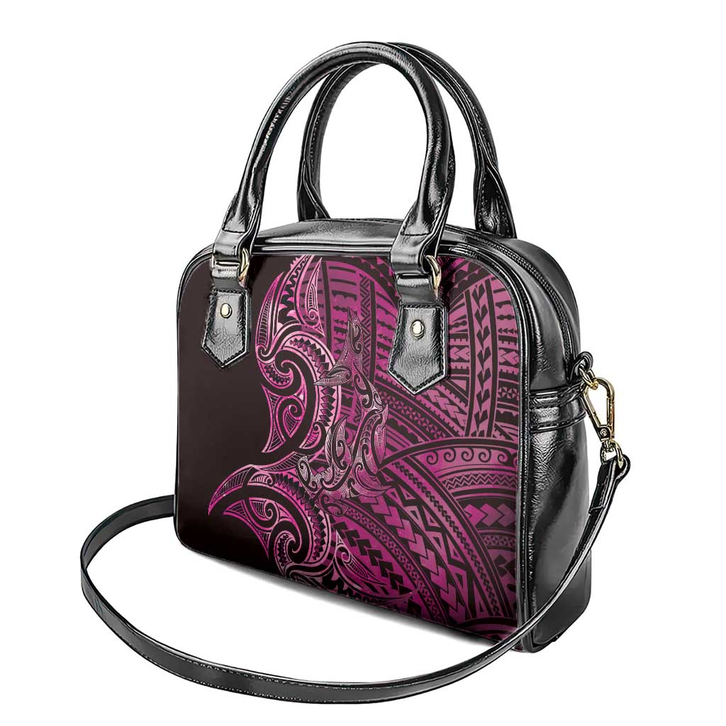 New Zealand Hammerhead Shark Shoulder Handbag Maori Haehae Mangopare Pink - Aussie Hoodie