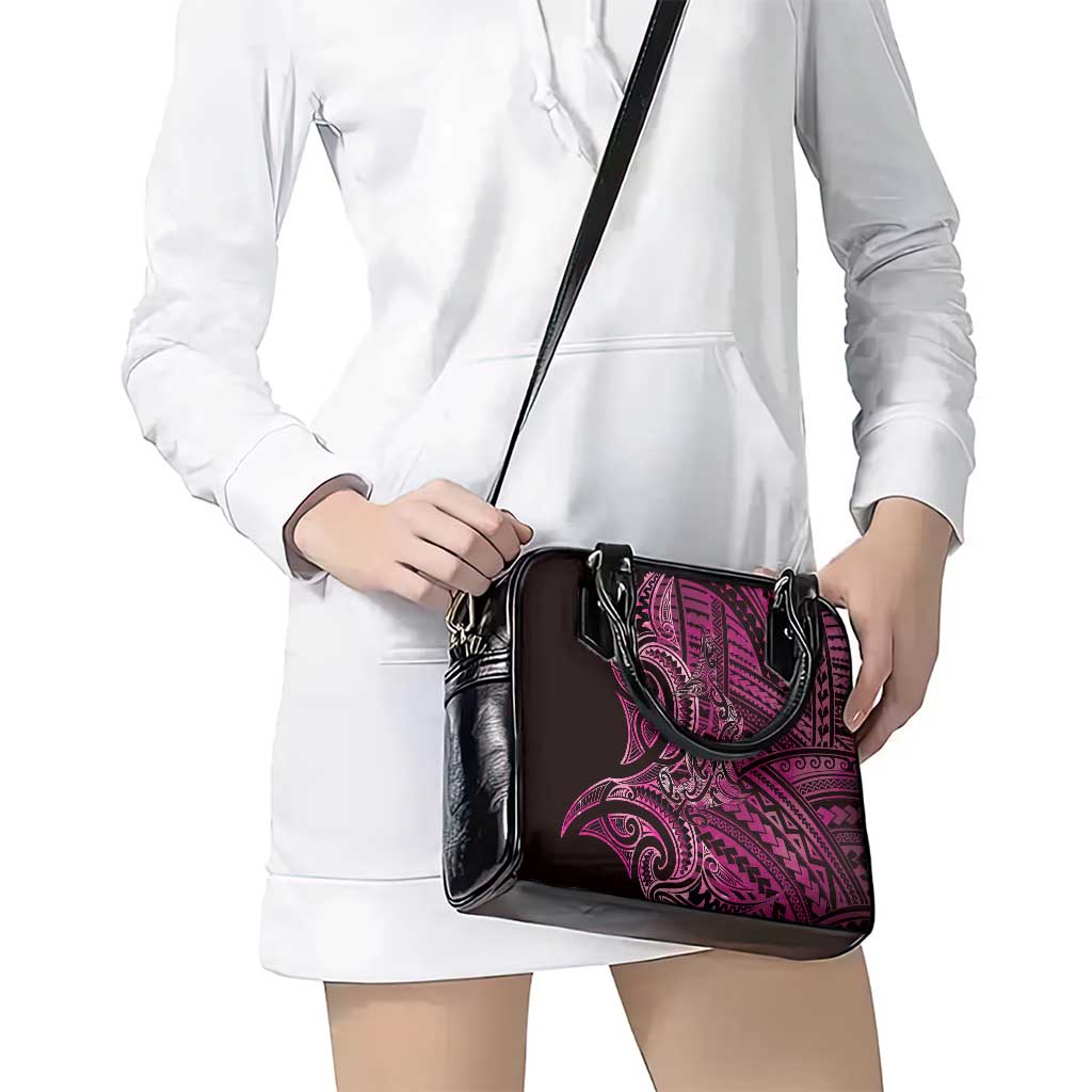New Zealand Hammerhead Shark Shoulder Handbag Maori Haehae Mangopare Pink - Aussie Hoodie