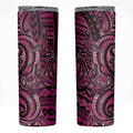 New Zealand Hammerhead Shark Skinny Tumbler Maori Haehae Mangopare Pink - Aussie Hoodie