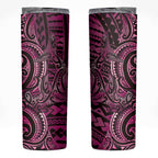 New Zealand Hammerhead Shark Skinny Tumbler Maori Haehae Mangopare Pink - Aussie Hoodie