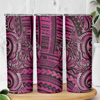 New Zealand Hammerhead Shark Skinny Tumbler Maori Haehae Mangopare Pink - Aussie Hoodie