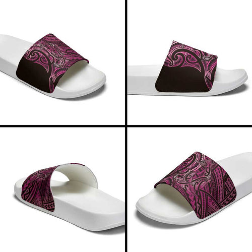 New Zealand Hammerhead Shark Slide Sandals Maori Haehae Mangopare Pink - Aussie Hoodie