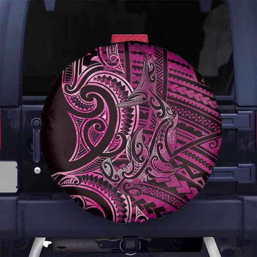New Zealand Hammerhead Shark Spare Tire Cover Maori Haehae Mangopare Pink - Aussie Hoodie