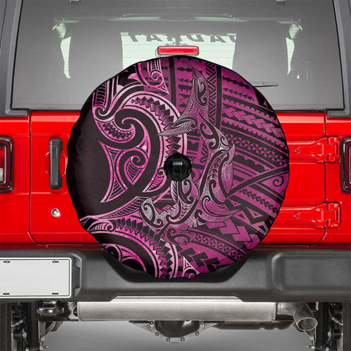 New Zealand Hammerhead Shark Spare Tire Cover Maori Haehae Mangopare Pink - Aussie Hoodie