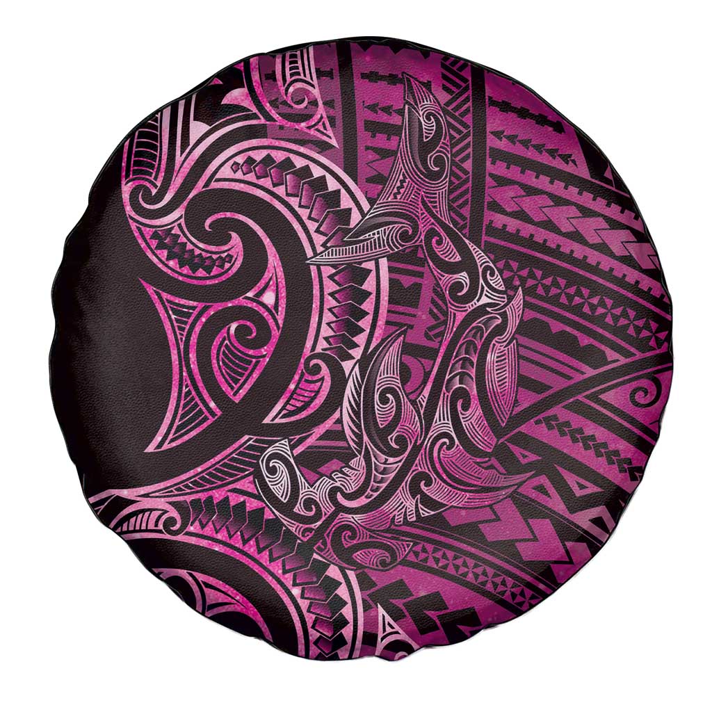 New Zealand Hammerhead Shark Spare Tire Cover Maori Haehae Mangopare Pink - Aussie Hoodie