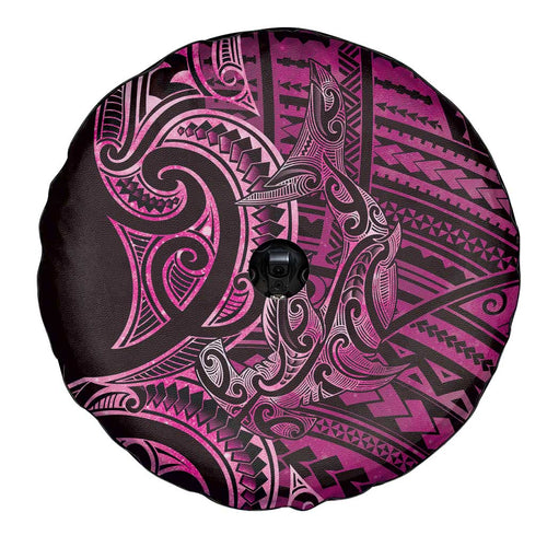 New Zealand Hammerhead Shark Spare Tire Cover Maori Haehae Mangopare Pink - Aussie Hoodie