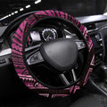 New Zealand Hammerhead Shark Steering Wheel Cover Maori Haehae Mangopare Pink - Aussie Hoodie