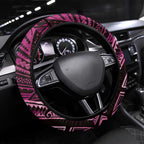 New Zealand Hammerhead Shark Steering Wheel Cover Maori Haehae Mangopare Pink - Aussie Hoodie