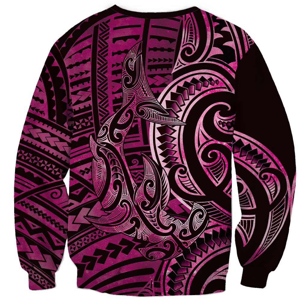 New Zealand Hammerhead Shark Sweatshirt Maori Haehae Mangopare Pink - Aussie Hoodie