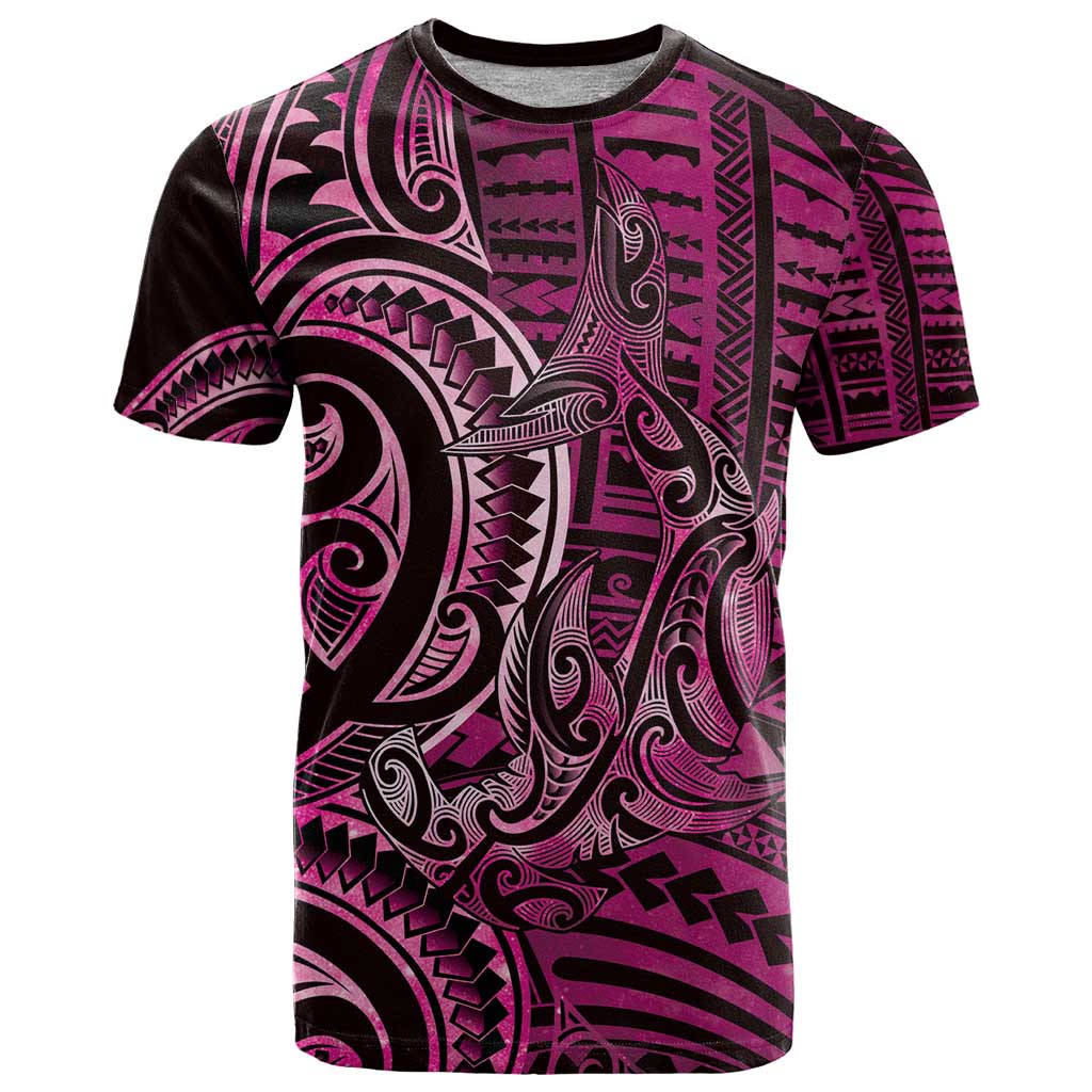 New Zealand Hammerhead Shark T Shirt Maori Haehae Mangopare Pink - Aussie Hoodie