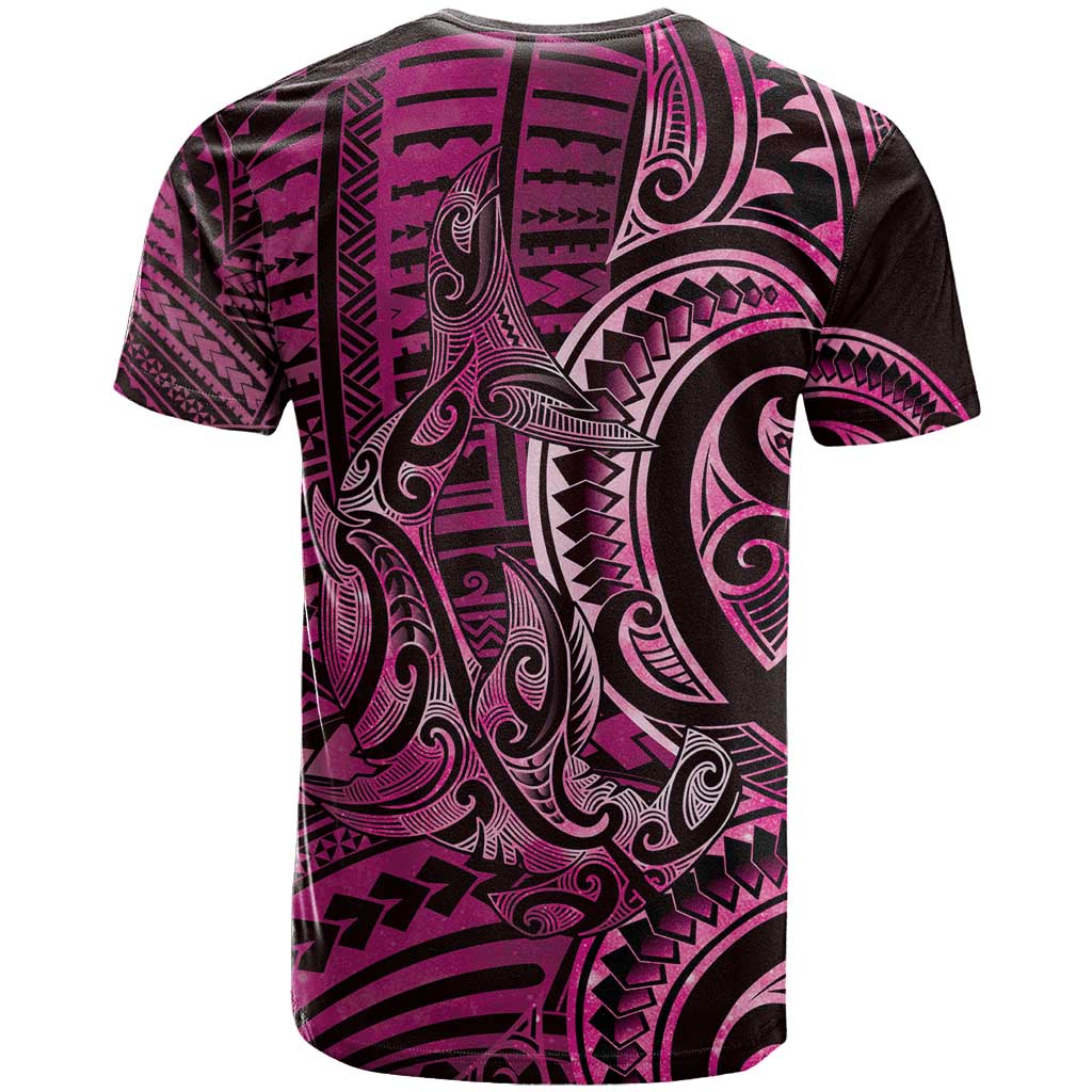 New Zealand Hammerhead Shark T Shirt Maori Haehae Mangopare Pink - Aussie Hoodie